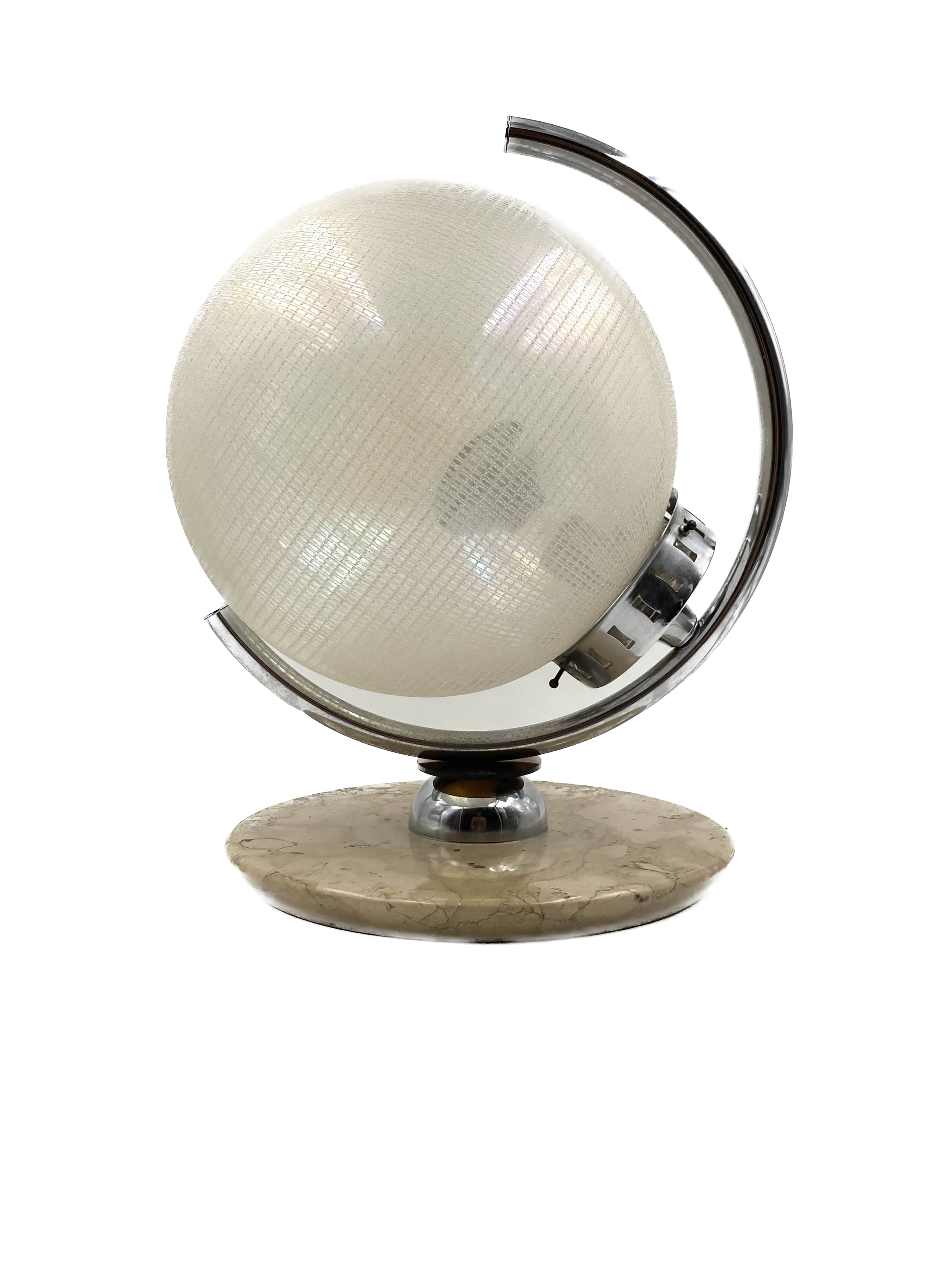 Murano glass spherical table lamp, Mazzega Italy 1970s