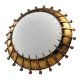 Sunburst lamp with nails forged with gold leaf and opaline, 1940s