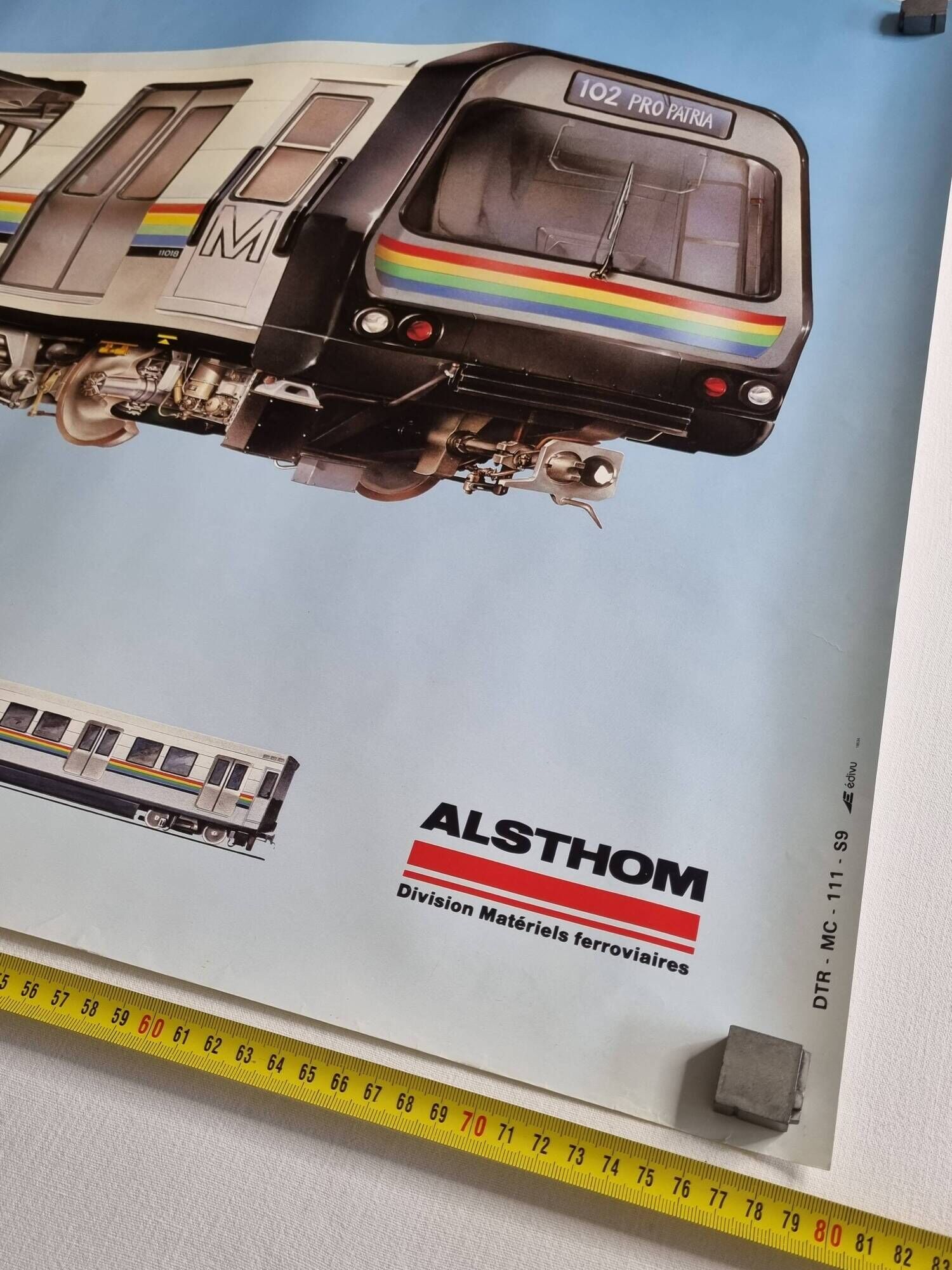 Industrial poster "Caracas Metro" Alsthom, 80s, 60 x 80 cm
