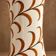 Ceramic lamp with cane shade, Nuova Capodimonte, circa 1970
