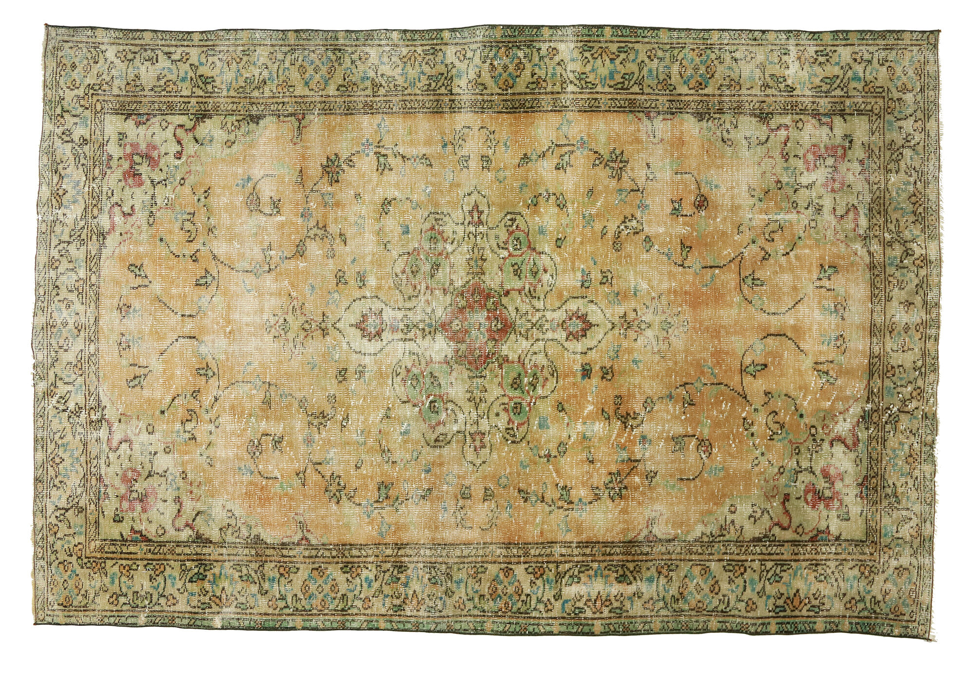 Anatolian handmade vintage rug 271 cm x 185 cm
