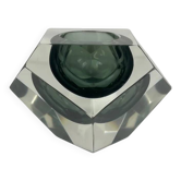Ashtray / catch-all Sommerso in Murano glass, diamond shape, Italy, 1970.
