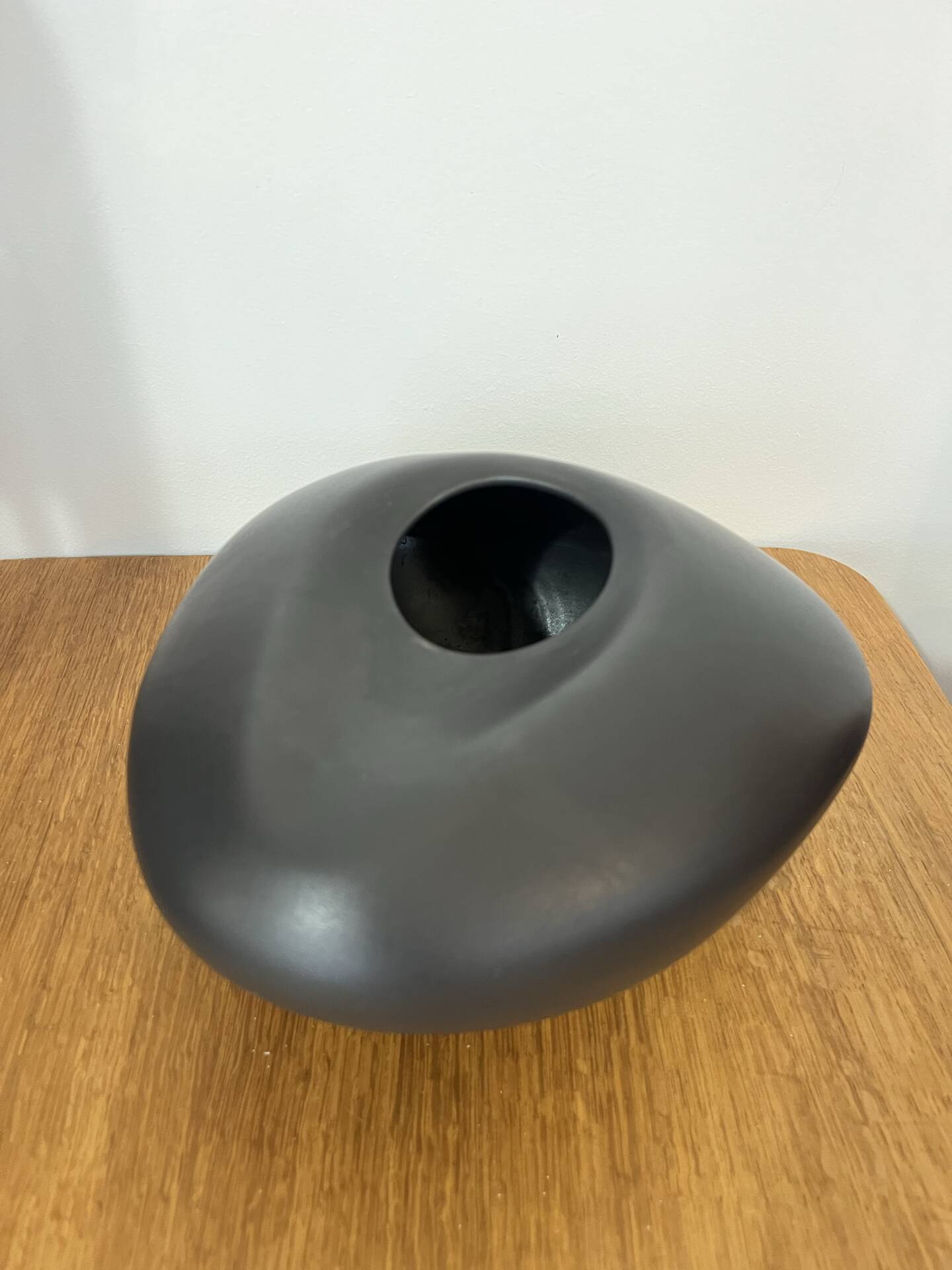 Matte black ceramic pebble vase IKEA Vintage