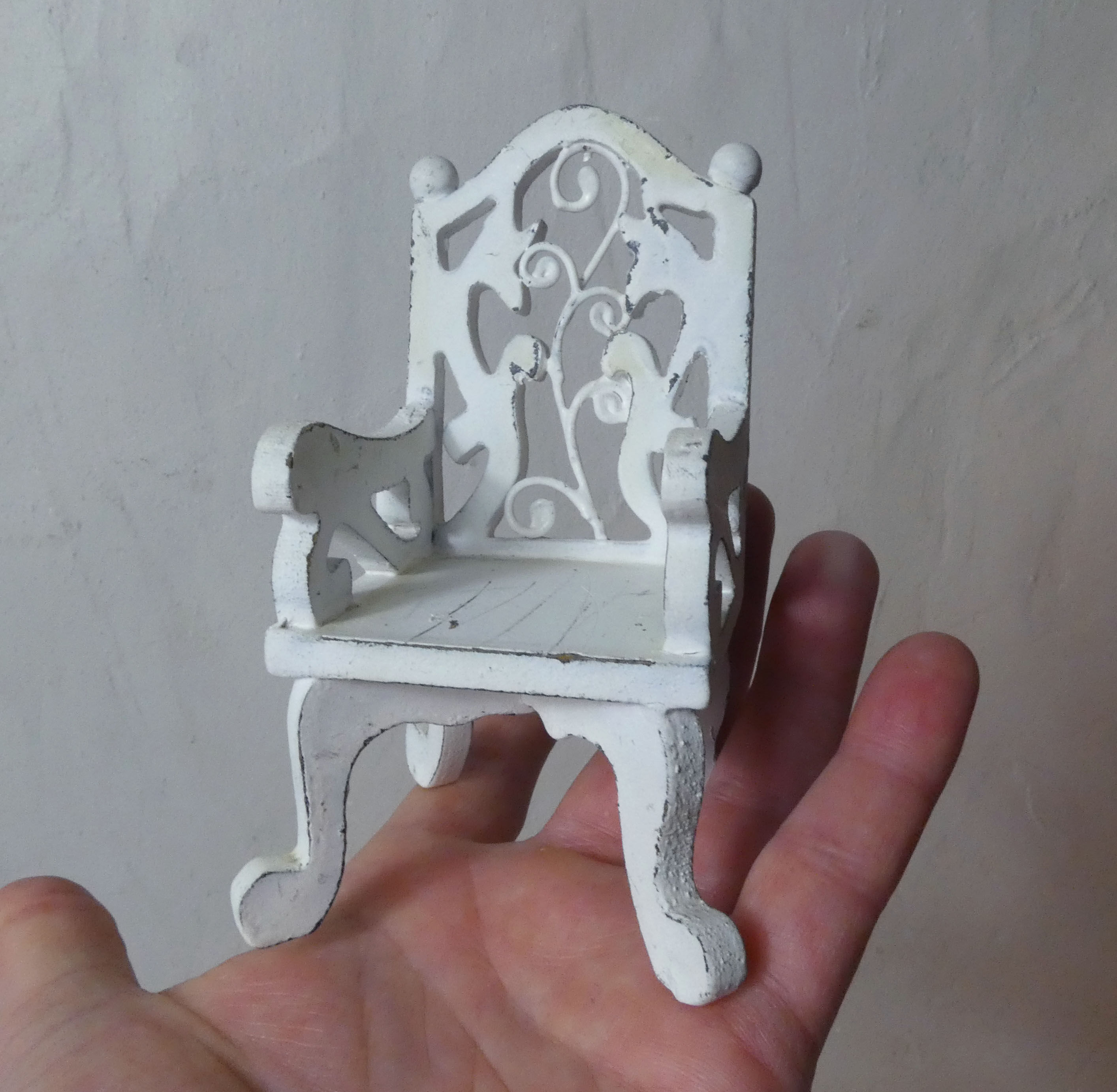 Chair wood and metal for doll's house