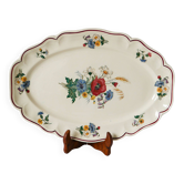 Plat ovale Digoin Sarreguemines modèle Agreste, 1960