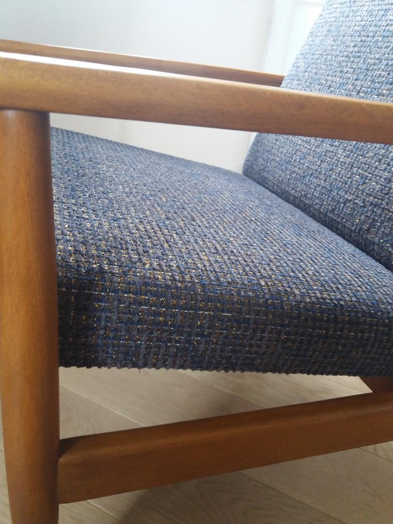 Fauteuil scandinave bleu
