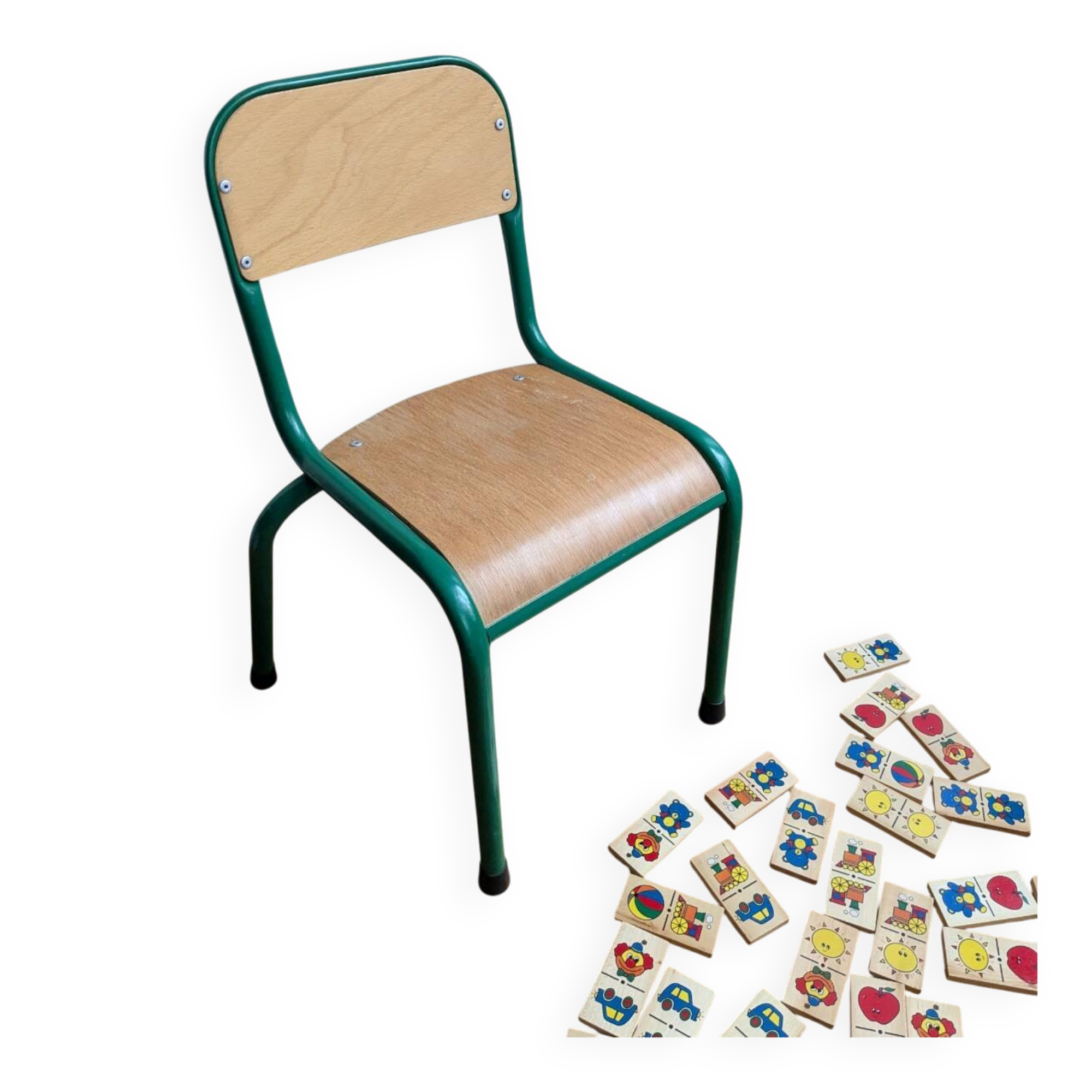 Vintage green school chair