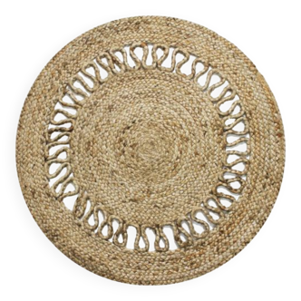 Round jute carpet wave 70 cm