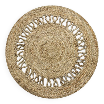 Round jute rug wave 70 cm