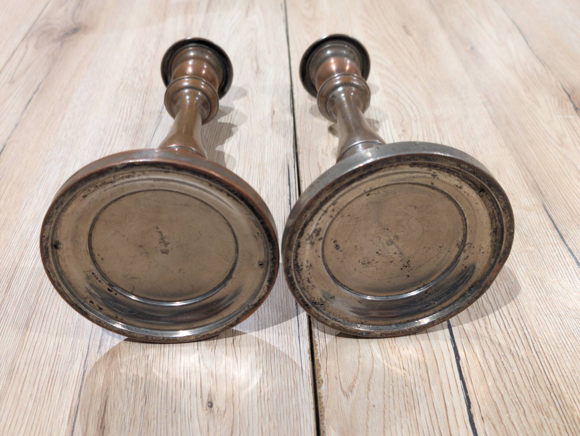 Antique Silver-Plated Metal Candlestick Vintage Torch 18th 19th Century