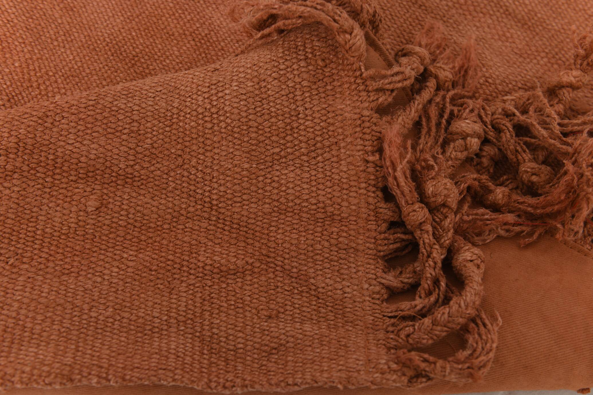 5x7 Terracotta & Brunt Orange Vintage Kilim Rug, 167x210Cm