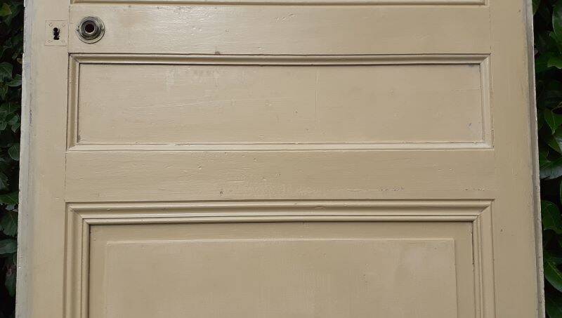 Glass communication door h221.5x90cm old 4 panes without interior glazing