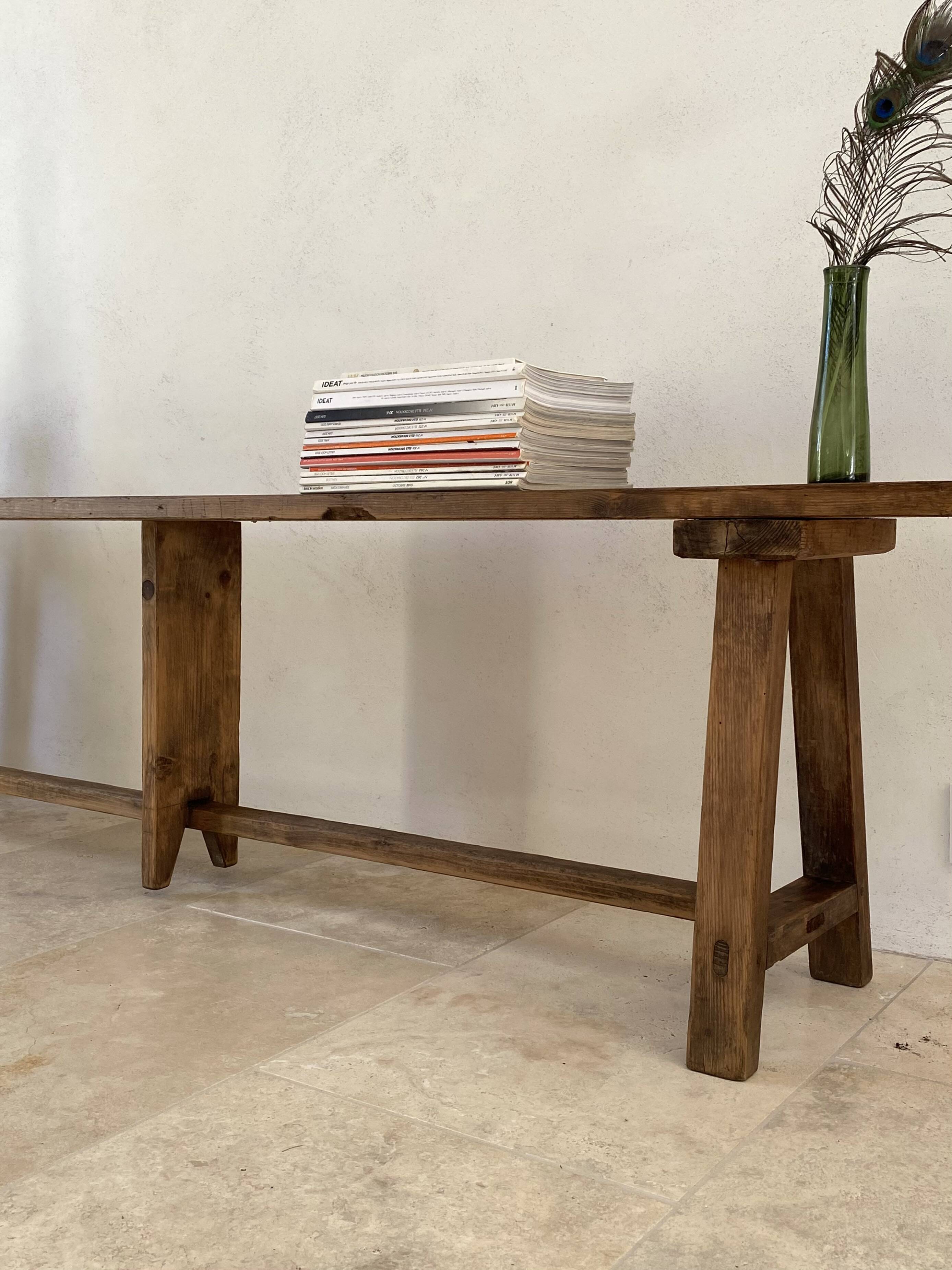 Antique farmhouse bench in solid wood – 19th century