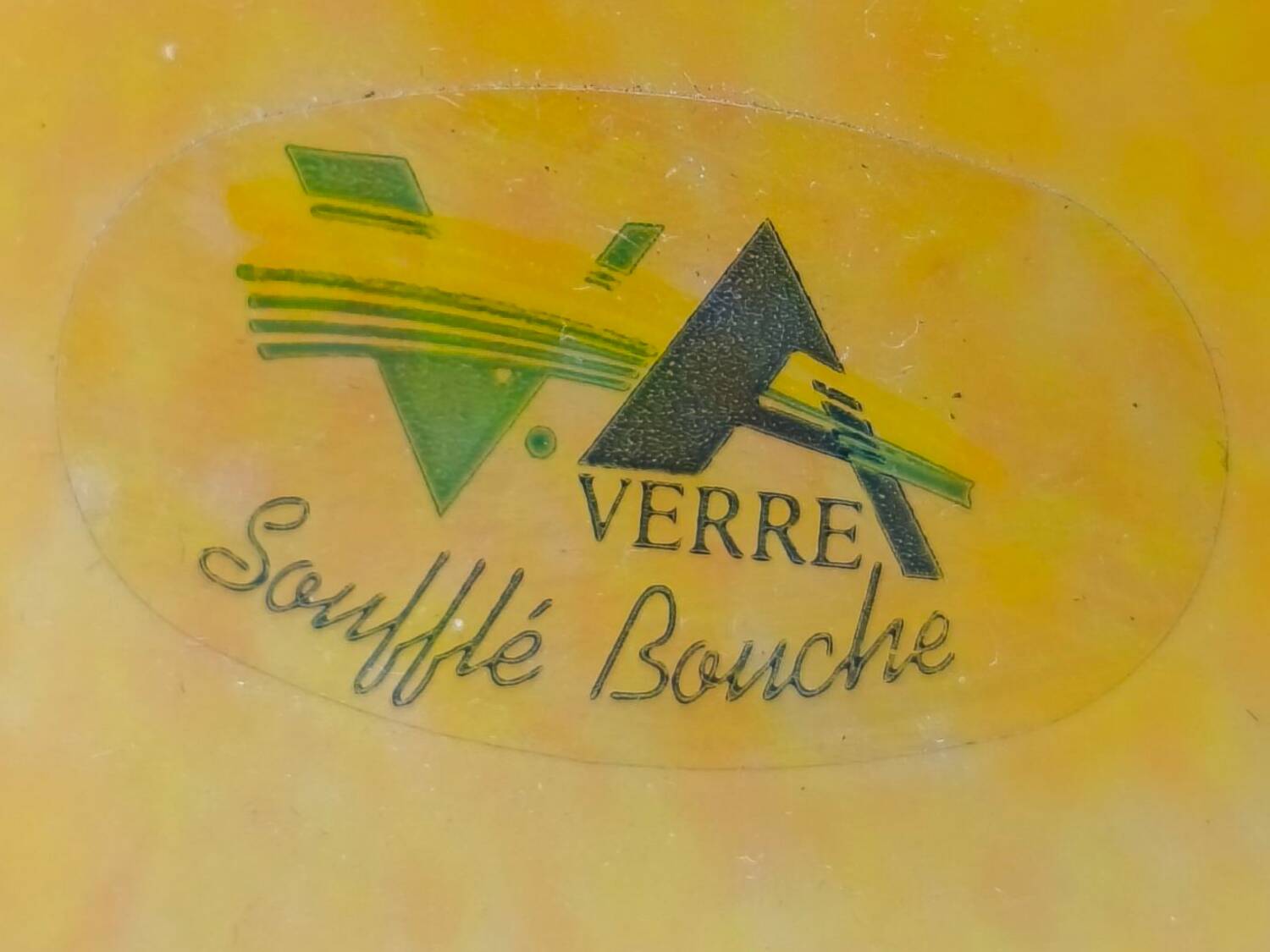 1980s V.A. France Table Lamp - Blown Glass Mushroom Shape