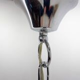 Unique Italian Space Age Chrome & Crystal Glass Chandelier, 1970s