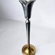 Brutalist candlestick by Art3, brass & aluminium, Spain, 1970s