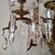 3 Bronze and crystal light wall sconce, late 19th century