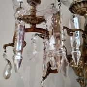 3 Bronze and crystal light wall sconce, late 19th century