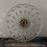 Large vintage chiseled glass wall light