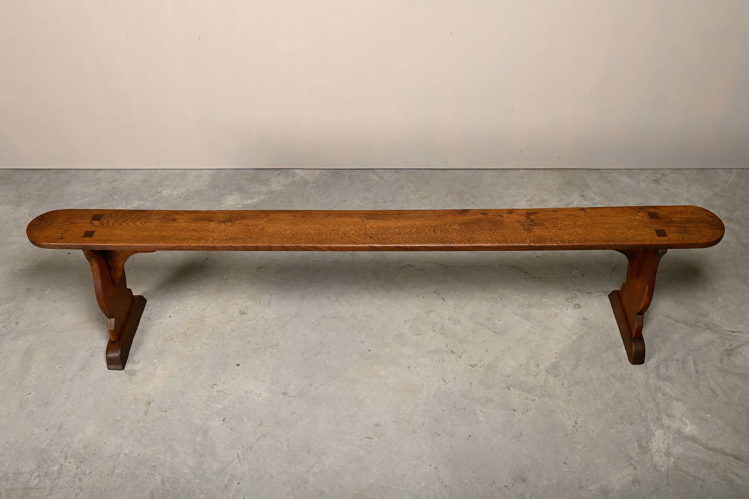 Antique, Primitive and Rustic Farm Benches in solid Oak, France 1920's