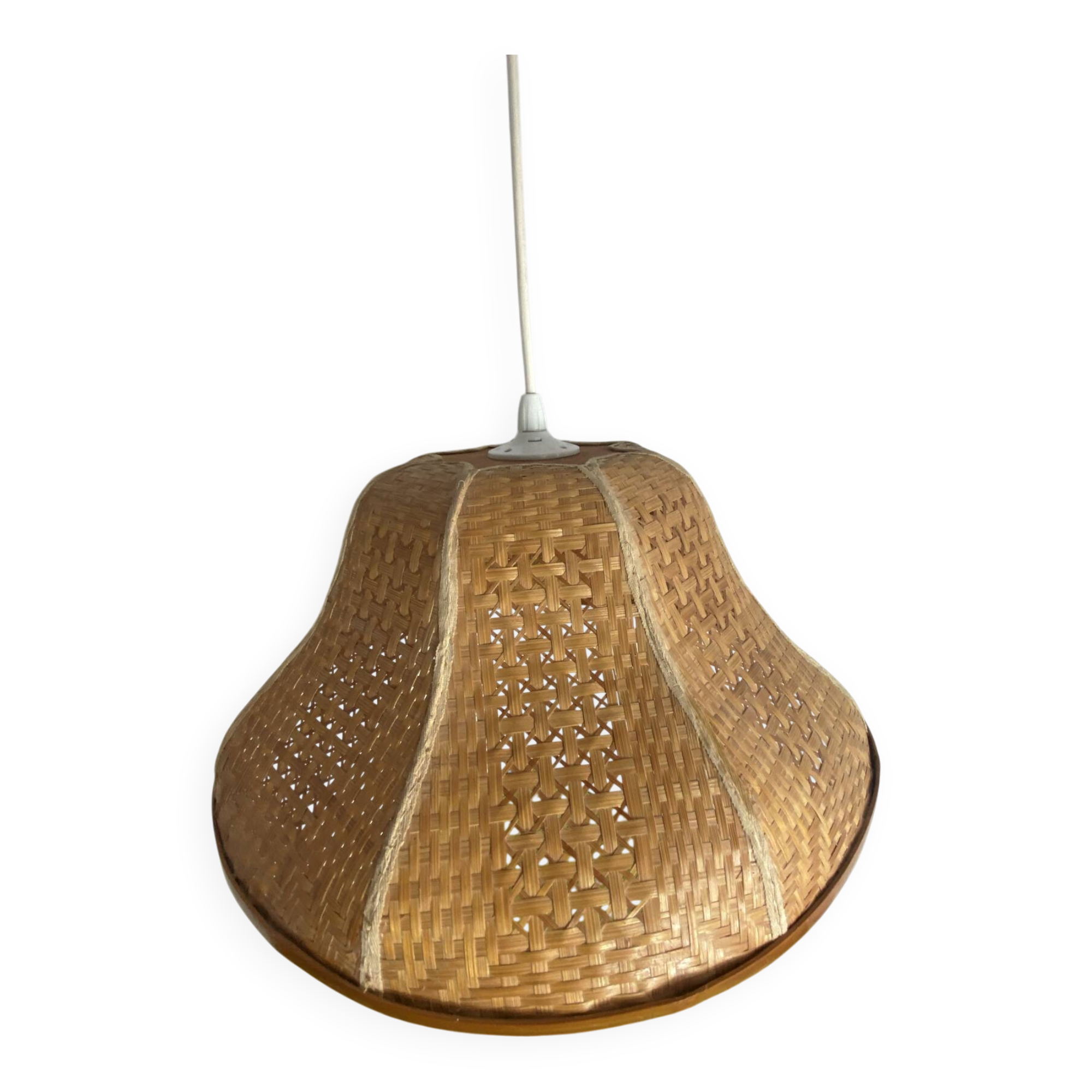 Suspension en rotin et osier, années 70 