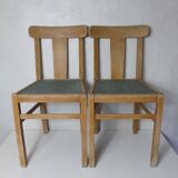 2 vintage wooden farmhouse chairs