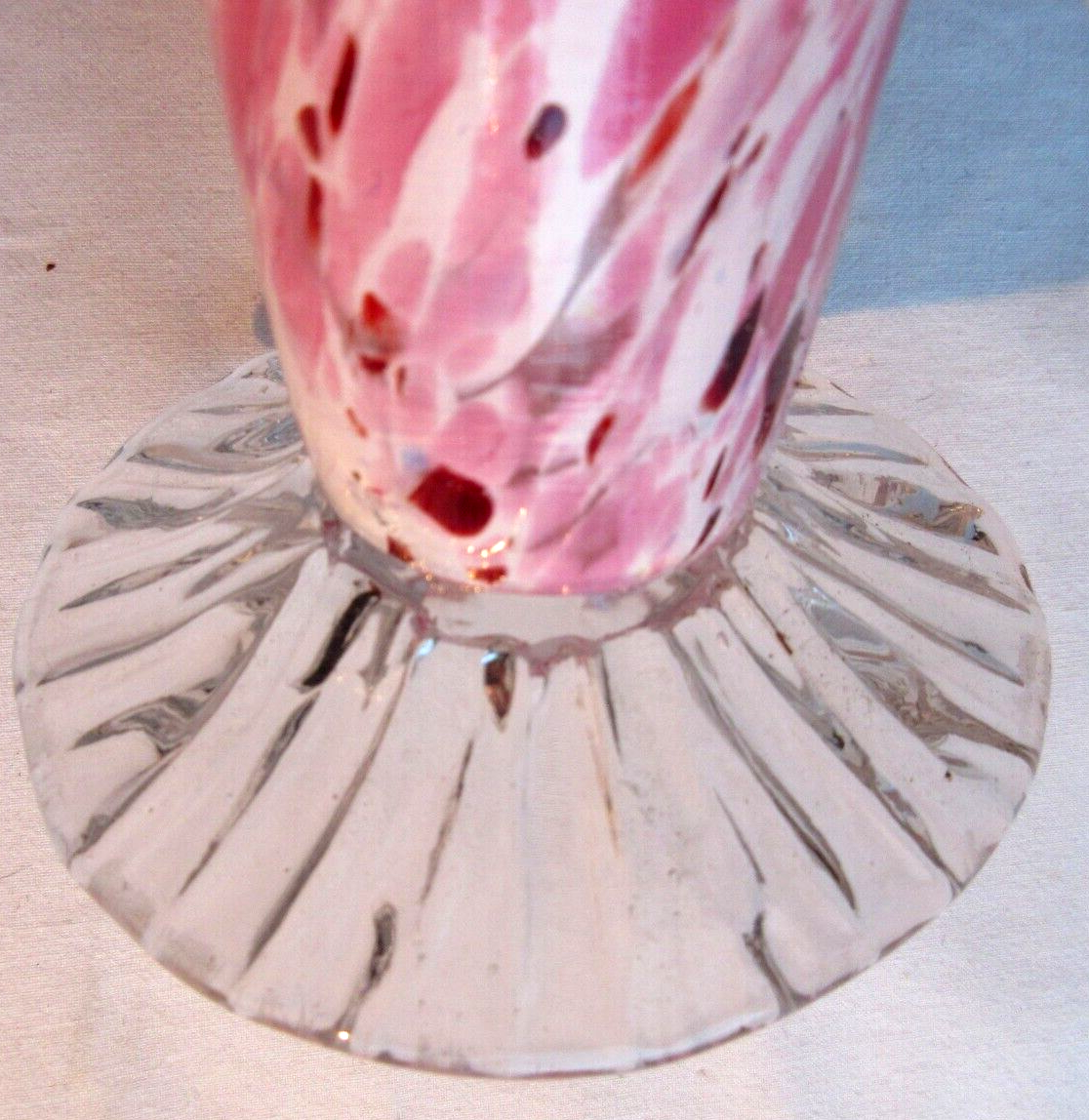 Art deco baluster vase, blood-red speckled Clichy glass