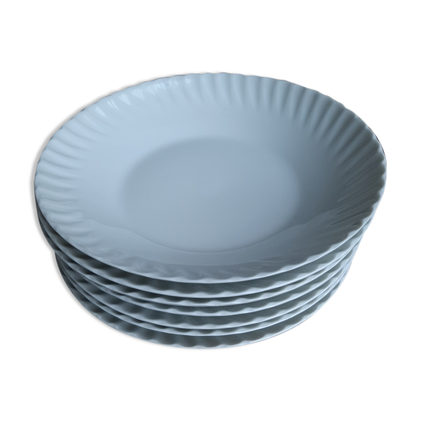 7 hollow plates white porcelain