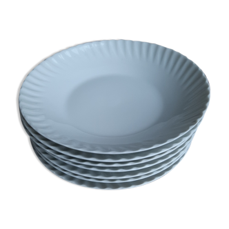 7 hollow plates white porcelain