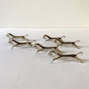 6 silver-plated knife rests in the shape of a horse. 1960s