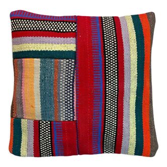 Housse de coussin en kilim turc vintage 40x40cm