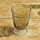 11 gray smoked glass foot glasses in excellent vintage condition