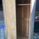Wardrobe wardrobe in pickled oak Vintage compass feet