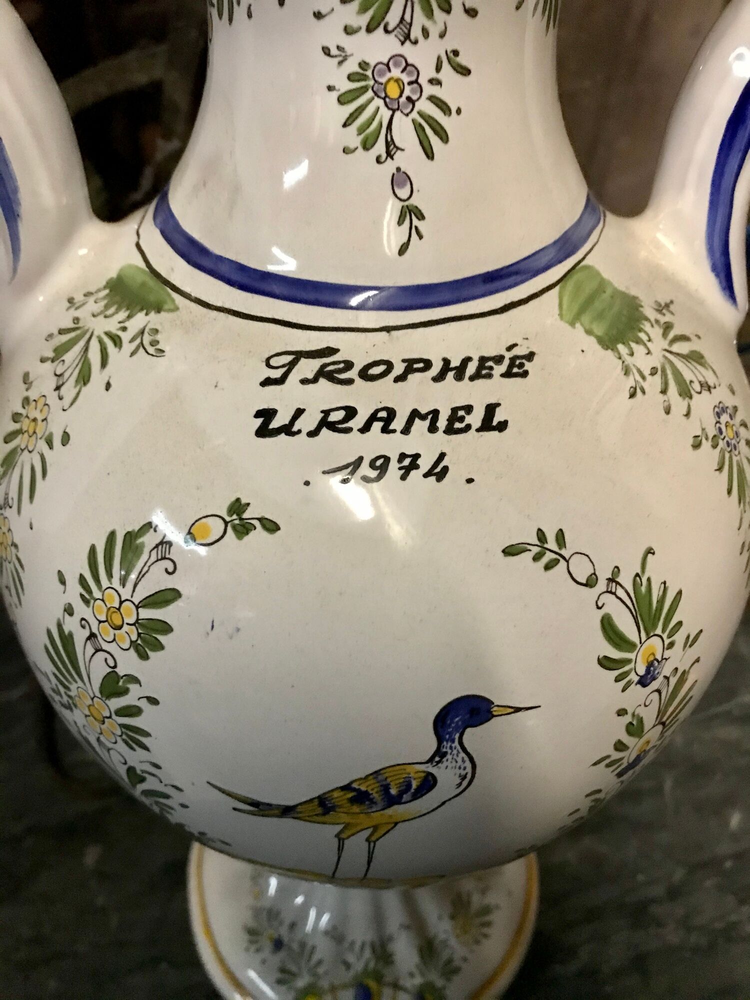 Vase form balustre faiencerie of art of Angoulême le Renoleau