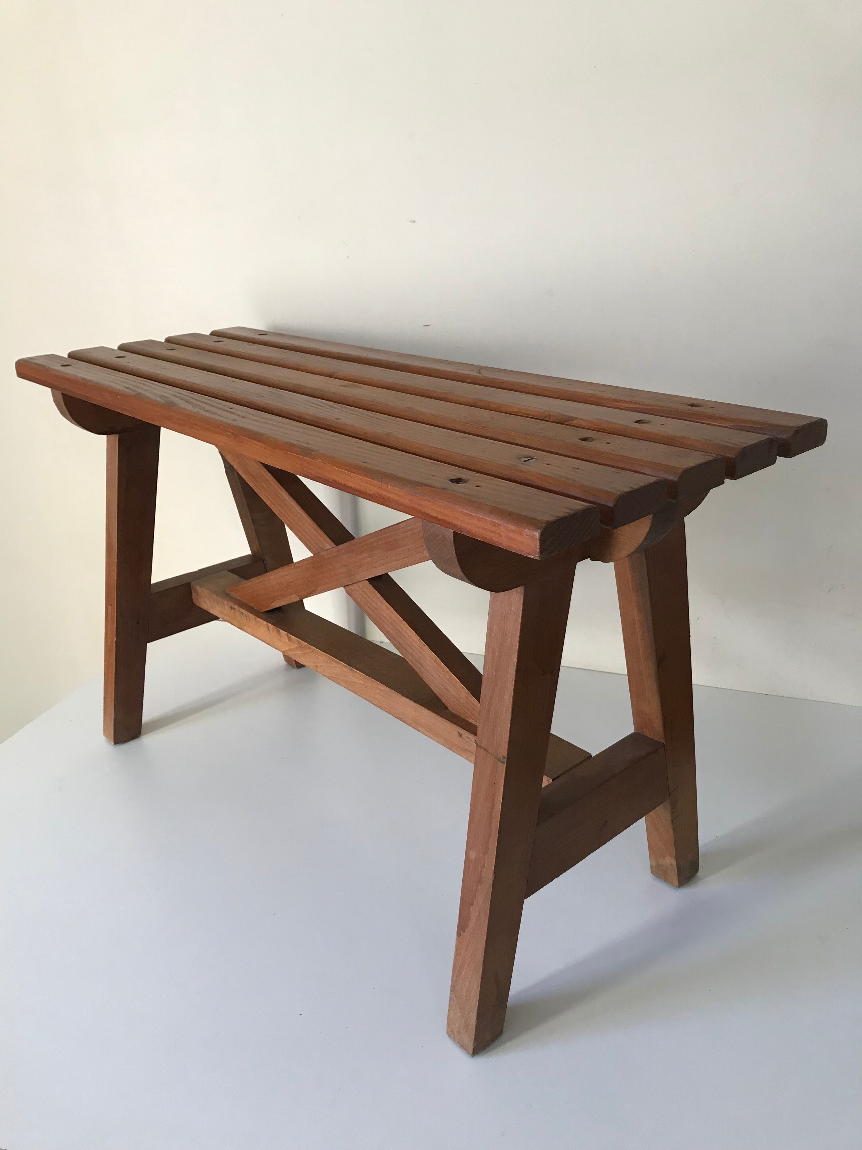 Bench vintage oak Annees 60