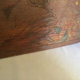 Shelf wood decoration 1900 pyrograved art nouveau art deco signed gallé era, majorelle