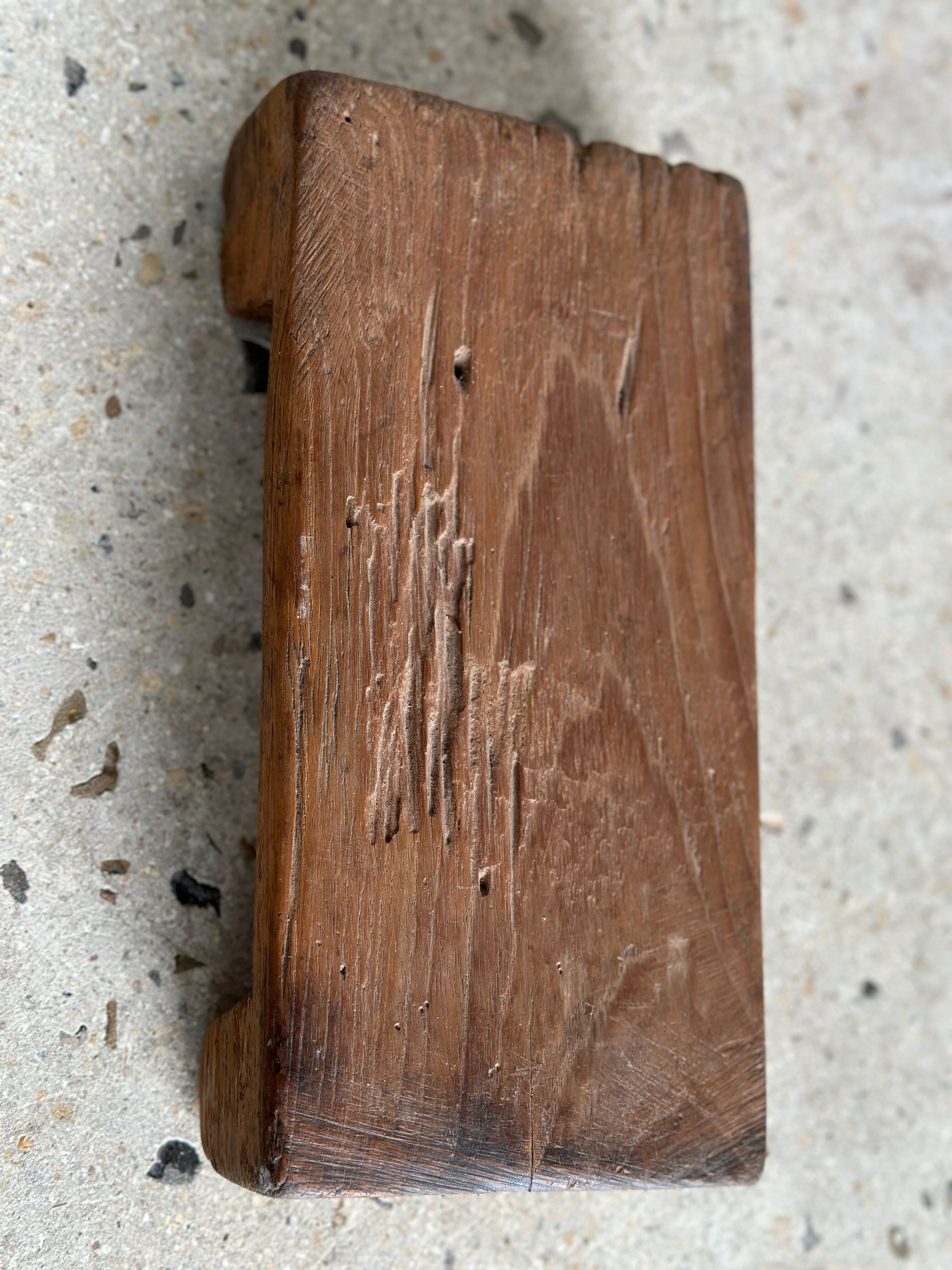 Mini Asian teak side stool blonde