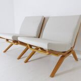 Pair Of Vintage Model S725 Beech Lounge Chairs By Dorothy & Paul Goble For Stag