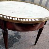 Table basse bouillotte plateau marbre style louis xvi ancienne
