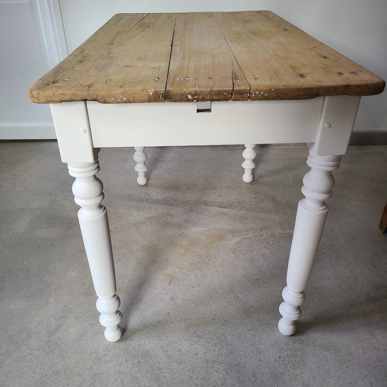 Old dining table Parisian farm kitchen occasional vintage Parisian office