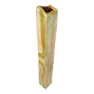 Ancien vase ludovic dagon céramique vert & beige forme design vintage