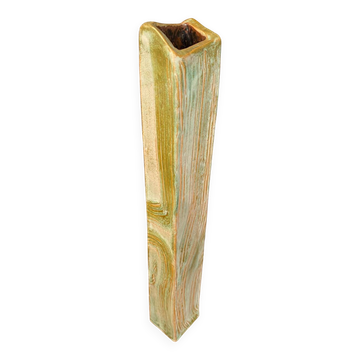Ancien vase ludovic dagon céramique vert & beige forme design vintage