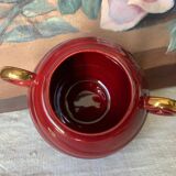 Saint Clément Art Deco Burgundy and Gold Sugar Bowl