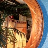 Wicker wall mirror 1960s