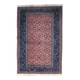Handmade vintage Indian Agra rug 121cm x 183cm 1960s