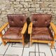 Paire de fauteuil cuir 1980
