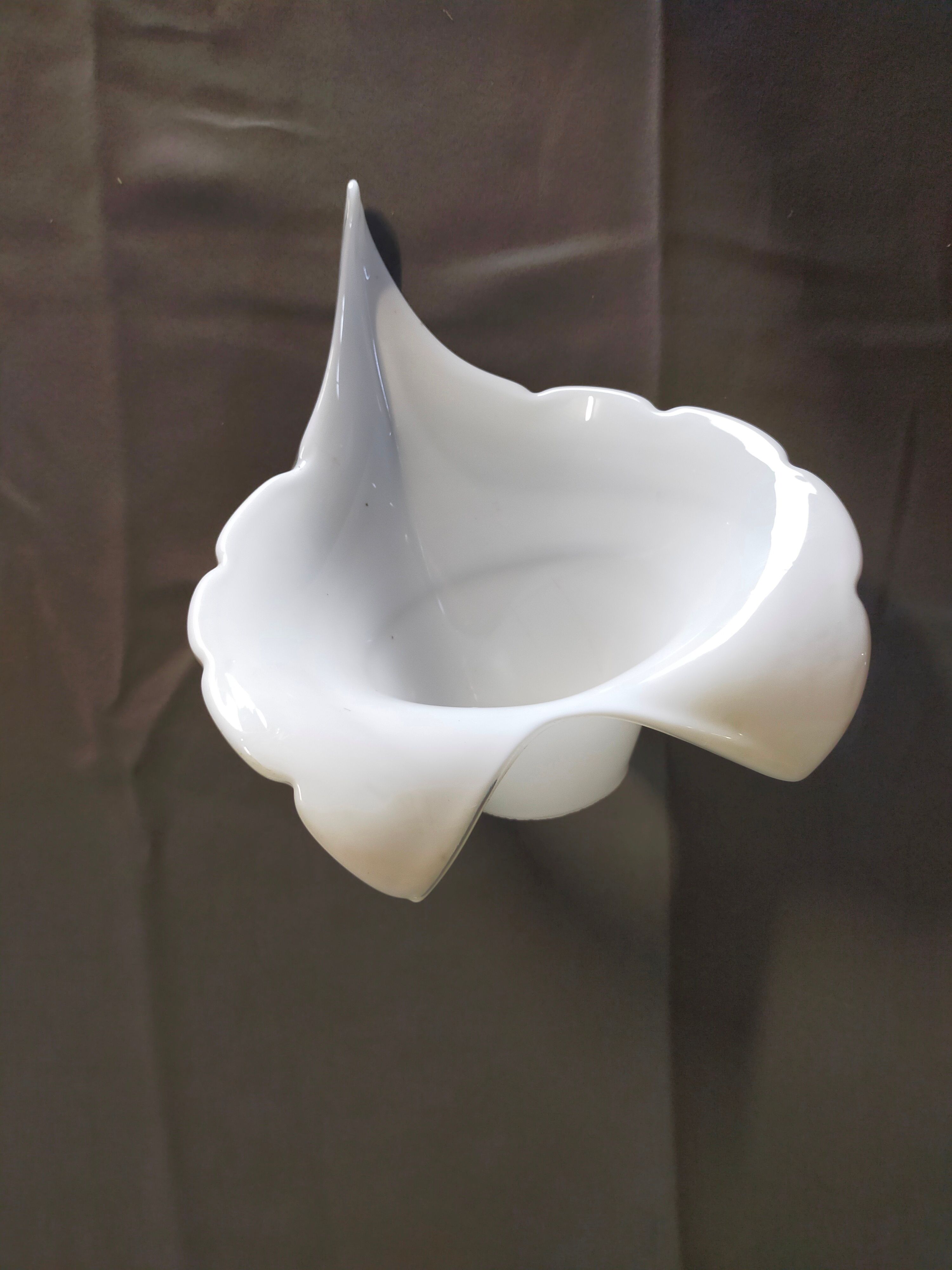 Vintage tulip white lampshade in blown glass Murano