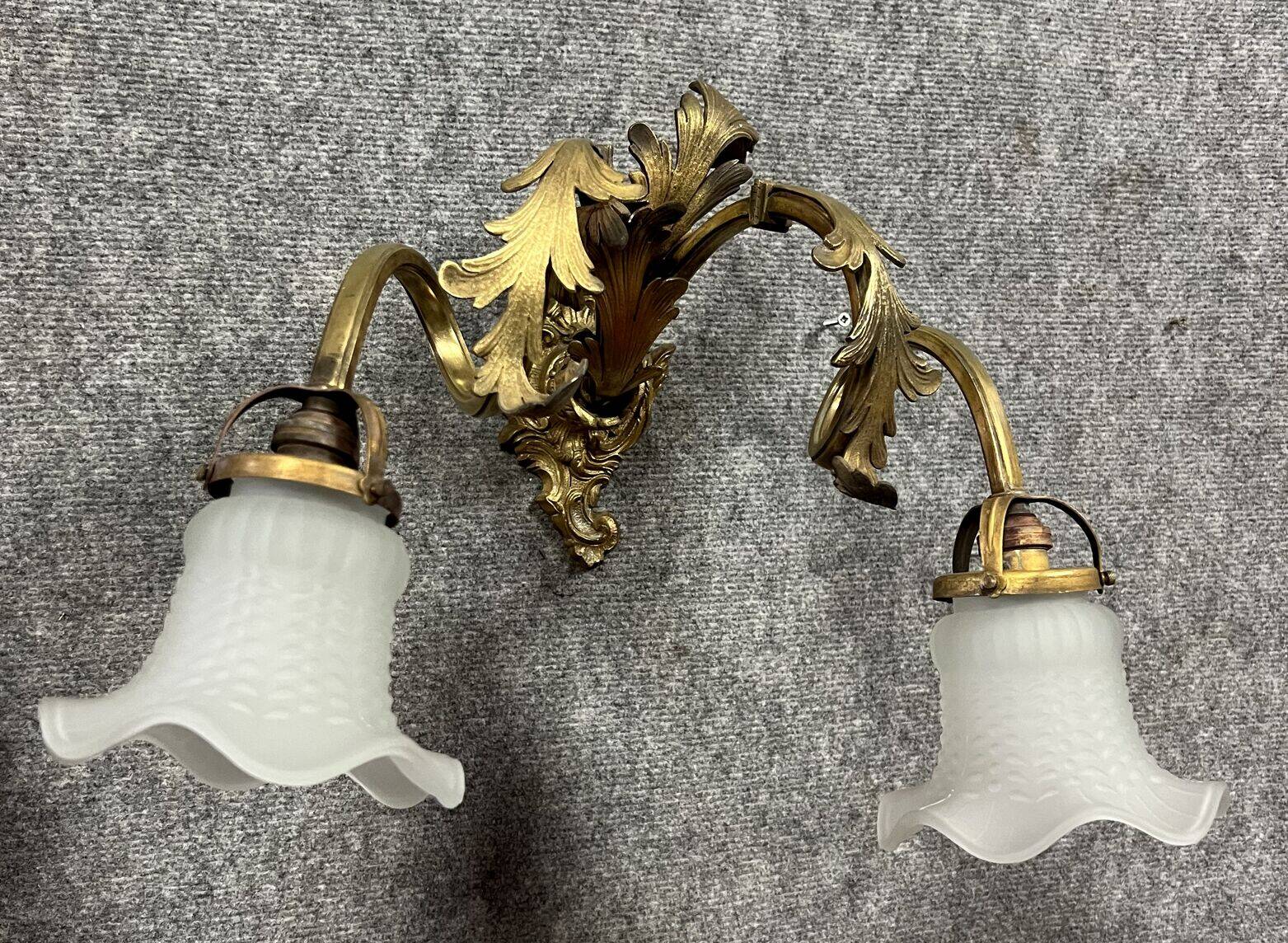 Pair of Napoleon III period wall lights in gilded bronze circa 1880