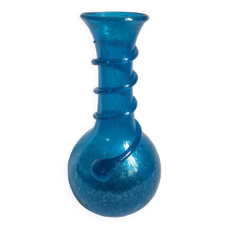 Blue blown glass vase
