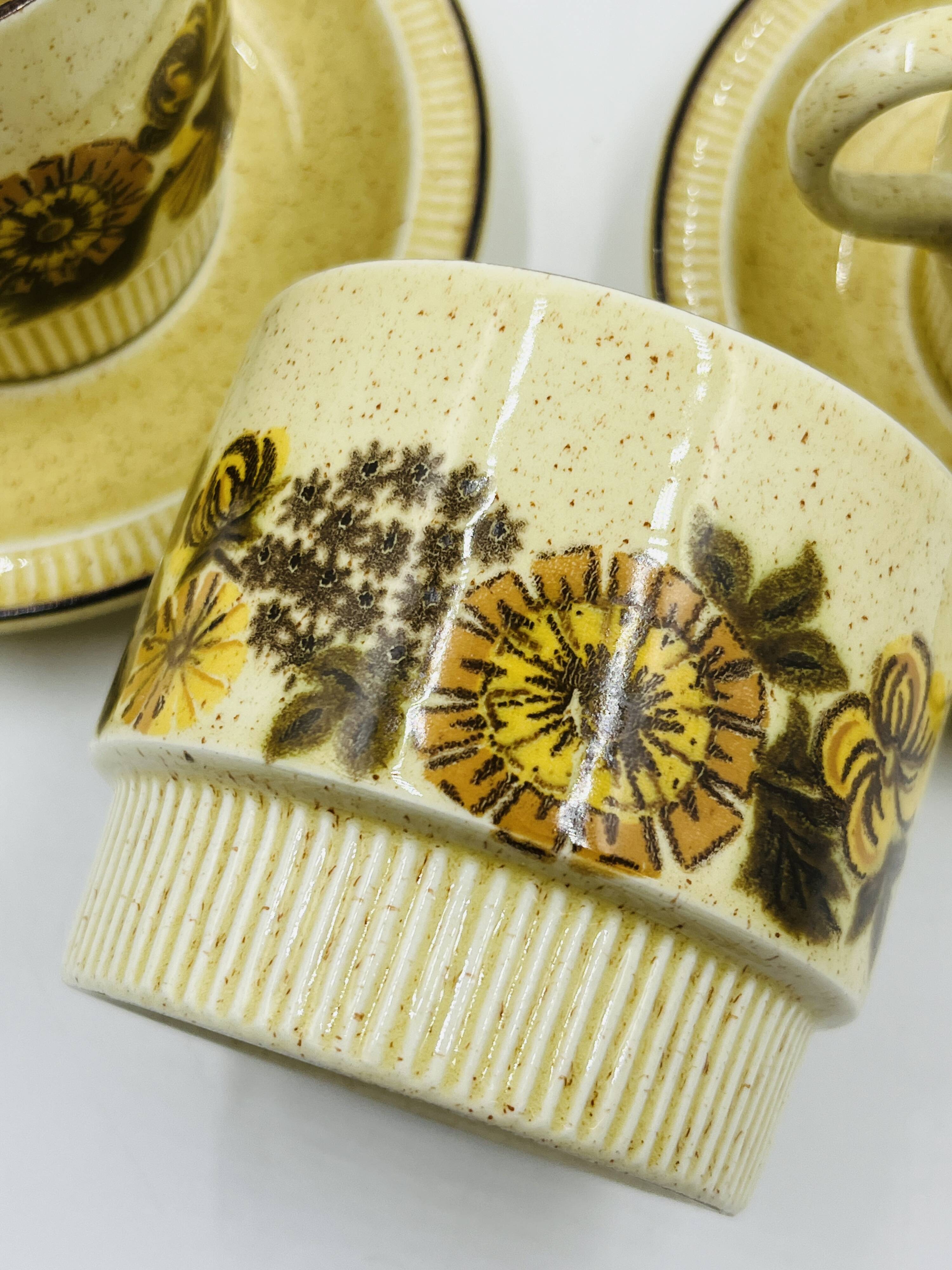 Service à café 4 personnes Poole Pottery modèle Thistlewood